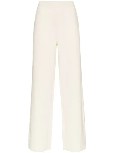 Moncler Knitted Virgin Wool Track Pants In White