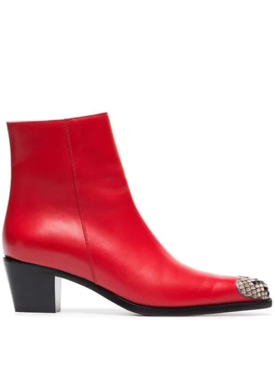 Boyy Ankle Boot Heart Leather In Red