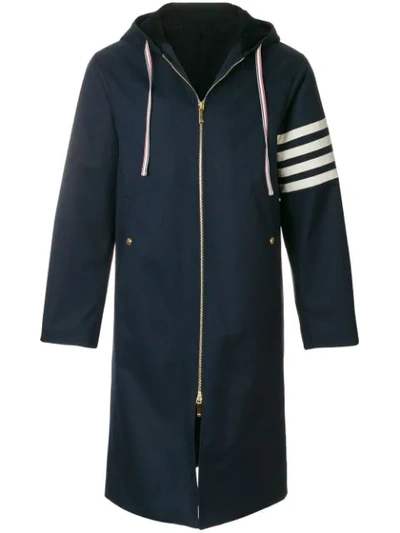 Thom Browne Shearling Lining Cordura Swim Parka In Blue