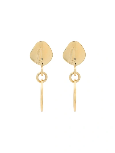 Cornelia Webb 24k Gold Plated Organic Drop Hoop Earrings