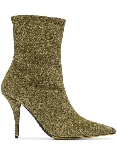 Tabitha Simmons Metallic Eldon 95 Lurex Ankle Boots In Gold