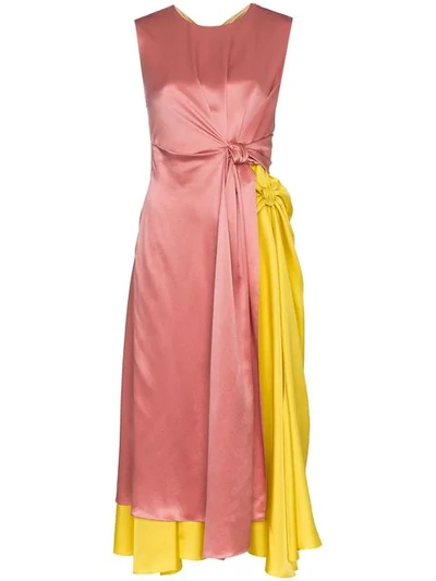 Roksanda Nyimi Knotted Silk Dress In Pink