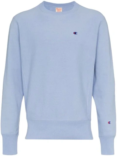Champion Light Blue Reverse Weave Sweatshirt In Purple