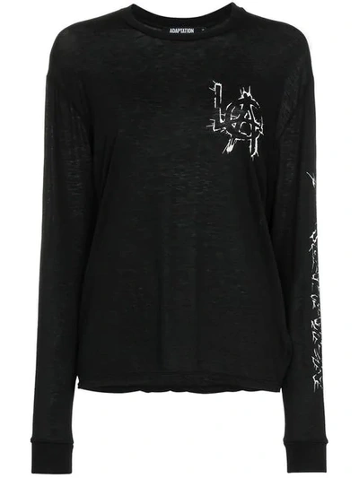 Adaptation La Long-sleeve Cotton And Cashmere T-shirt - Black