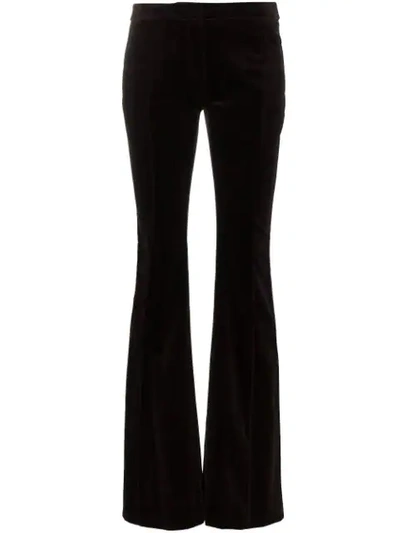 Faith Connexion Flared Velvet Trousers In Brown