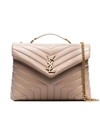 Saint Laurent Nude Loulou Medium Quilted Leather Shoulder Bag In Neutrals