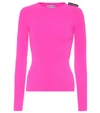 Balenciaga Crew-neck Rib-knitted Sweater In Hot Pink