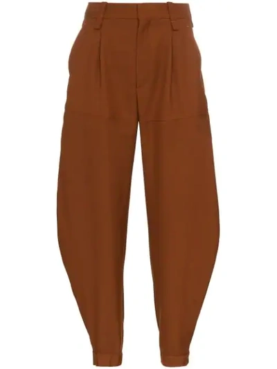 Chloé Tapered Wool Trousers - Brown