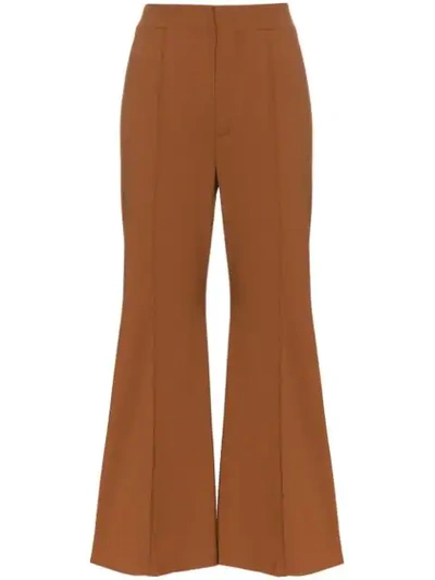 Chloé Bell Bottom Trousers In Brown