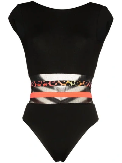 Agent Provocateur Zenaya Mesh Panel Swimsuit In Black