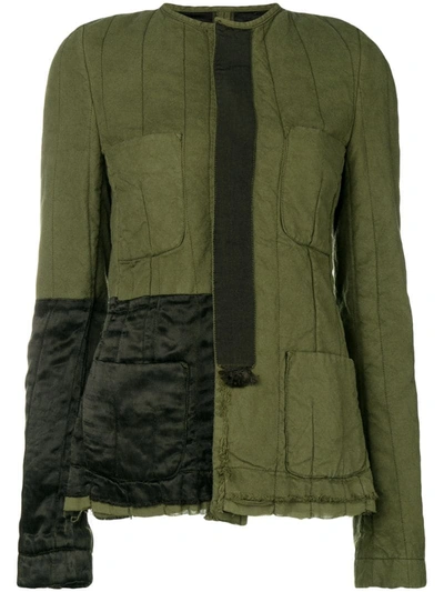 Haider Ackermann Velvet-trimmed Quilted Cotton Jacket In Green