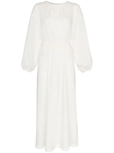 Matteau Side Split Cotton Dress In White