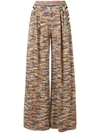 Missoni Wide Leg Knit Pants W/ Side Bands In Sm283 Multicolor