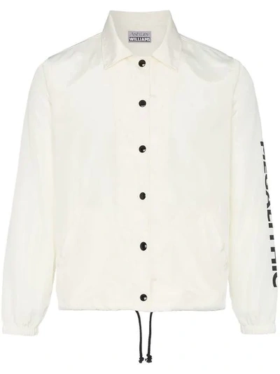 Ashley Williams Stone Head Graphic Print Jacket In White