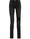 Amiri Paint Splattered Distressed Skinny Jeans - Black