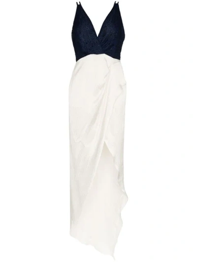 Haney Constance Asymmetric Gown In Blue