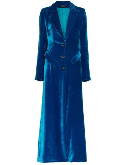 De La Vali Niall Velvet Coat - Blue