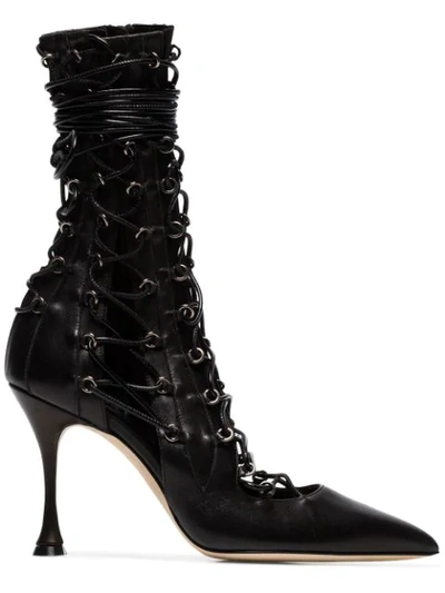 Liudmila Black Drury Lane 95 Lace-up Leather Boots
