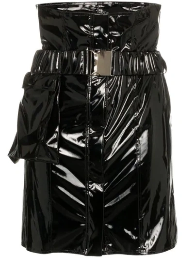 Faith Connexion High-waisted Vinyl Mini Skirt In Black