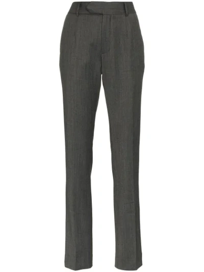 Matthew Adams Dolan High-waisted Slim Trousers In Grey