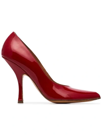 Y/project Red Open Toe 110 Patent Leather Pumps