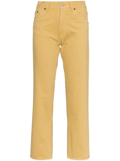 Jacquemus High Rise Cropped Jeans In Brown