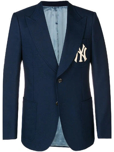 Gucci Men's Jacket With Ny Yankees™ Patch In Blue