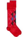 Versace Karierte Socken In Red