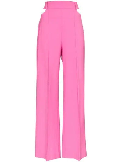 Michael Lo Sordo Tailored Wide Leg Trousers In Pink