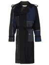 Children Of The Discordance Multi Patch Stripe Cotton Trench Coat In Blue