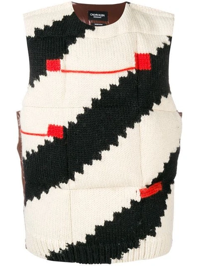 Calvin Klein 205w39nyc Knitted Padded Gilet In Black