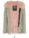Mr & Mrs Italy Pink Fur Lined Parka In Green