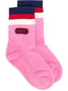 Gucci Game Patch Cotton Socks In Pink