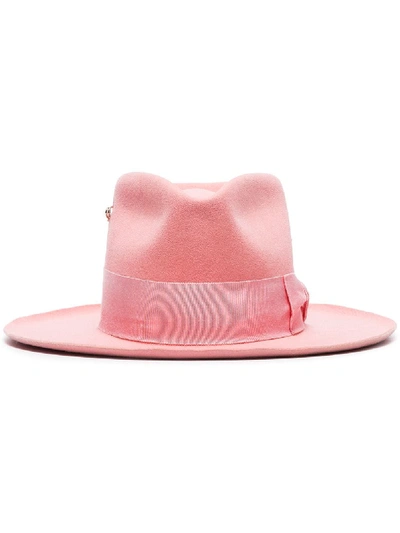 Nick Fouquet Pink Oasis Zain Beaver Fur Fedora Hat