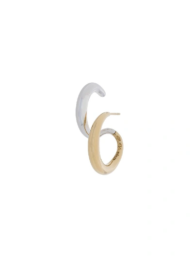 Charlotte Chesnais Metallic Gold And Silver Curl 18k Vermeil Single Earring In Metallic