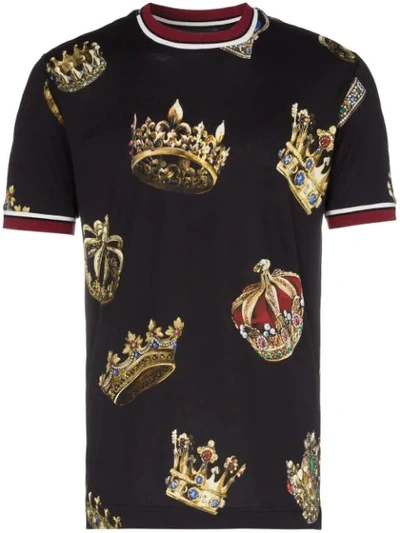Dolce & Gabbana Dolce And Gabbana Black Crown T-shirt In Hnv93 Nero