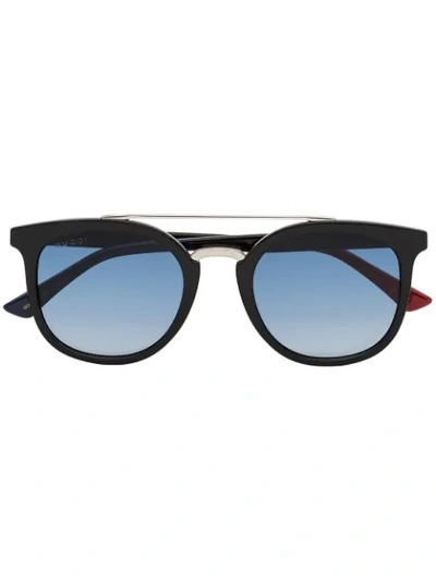Gucci Eyewear Sonnenbrille Mit Rundem Gestell In 黑色