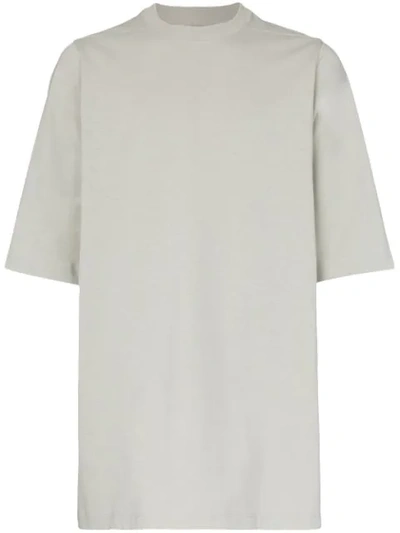 Rick Owens Oversized Long Cotton T Shirt In Grey