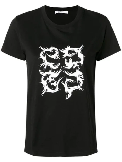 Givenchy Flame Logo T-shirt In 001 Black