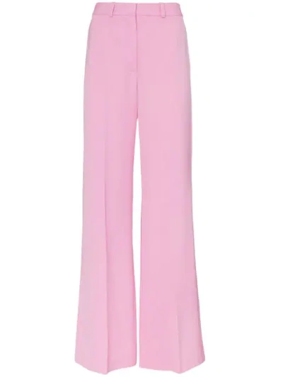 Stella Mccartney Slit Hem Tailored Wool Trousers In Pink