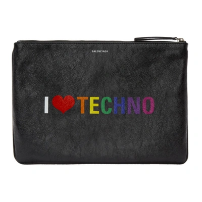 Balenciaga Black I Love Technology Pouch