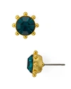 Kate Spade New York Bezel Stud Earrings In Emerald/gold
