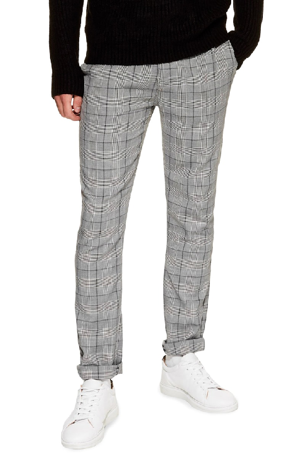topman grey check trousers