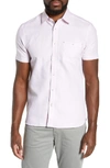 Ted Baker Graphit Slim Fit Cotton & Linen Shirt In Pale Pink
