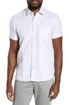 Ted Baker Graphit Slim Fit Cotton & Linen Shirt In Grey
