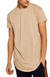 Topman Scotty Longline Slim Fit T-shirt In Stone