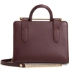 Strathberry Nano Leather Tote In Burgundy