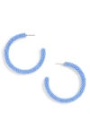 Sachin & Babi Noir Beaded Hoop Earrings In Cornflower