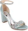 Badgley Mischka Finesse Ankle Strap Sandal In Blue Radiance Satin