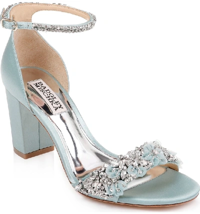 Badgley Mischka Finesse Ankle Strap Sandal In Blue Radiance Satin